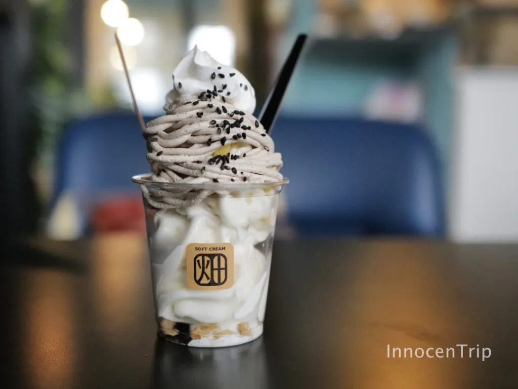 チルアウト&ソフトクリーム畑高岡店のモンブランソフトクリーム